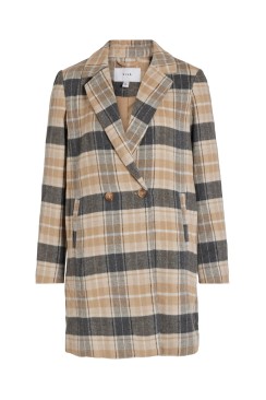 Palton Dama Vila Nalla Checked Cement/Brown+Grey